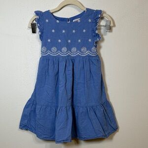 Cat & Jack Blue Embroidered Ruffle Dress